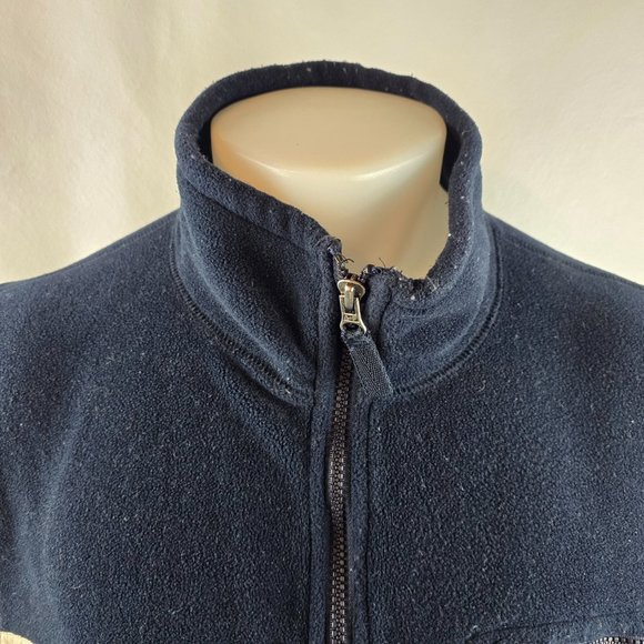 Vintage Abercrombie Fitch Vest Mens XL Blue Green Fleece Zip 90s Y2K Outdoors - Picture 2 of 11